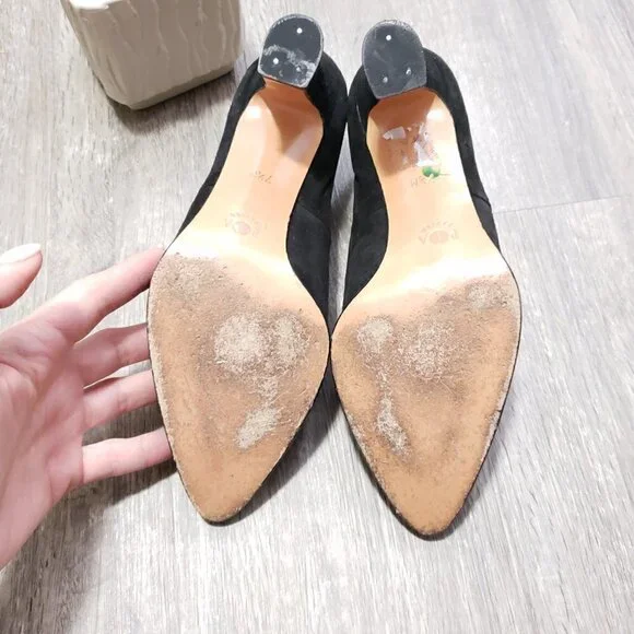 Ingledews * Vintage Black Suede Ankle Shoe Sz 7.5 - Picture 10 of 12